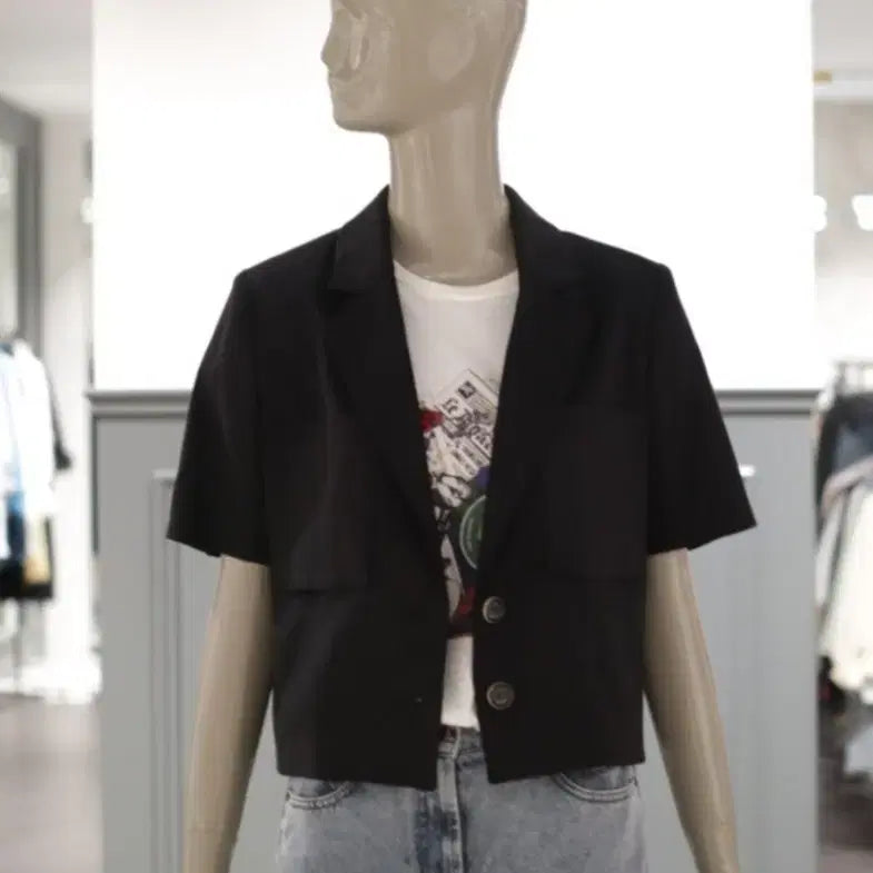 [BUNJANG] Sisley Linen Blend Short-Sleeve Jacket / 시슬리 린넨 혼방 반팔 자켓