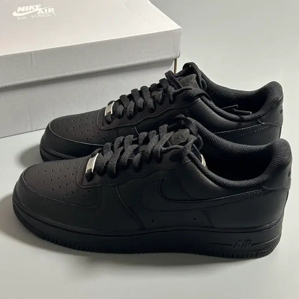 [BUNJANG] Nike Air Force 1 Black Leather Sneakers / 나이키 AF1 블랙 레더 스니커즈