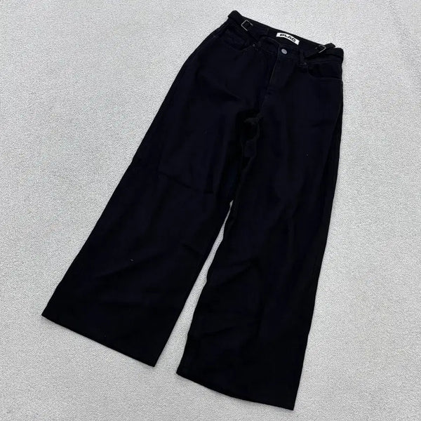 [BUNJANG] 25 Flack Women's Black Wide Denim Pants / 25 플랙 여성 블랙 와이드 데님 팬츠 0701E2