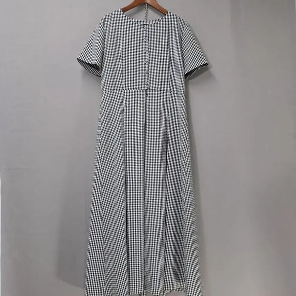 [BUNJANG] Jig Jig Checkered Long Dress / Jig Jig 체크무늬 롱 원피스