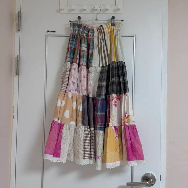 [BUNJANG] Vintage Patch Skirt / 빈티지 대장 패치스커트