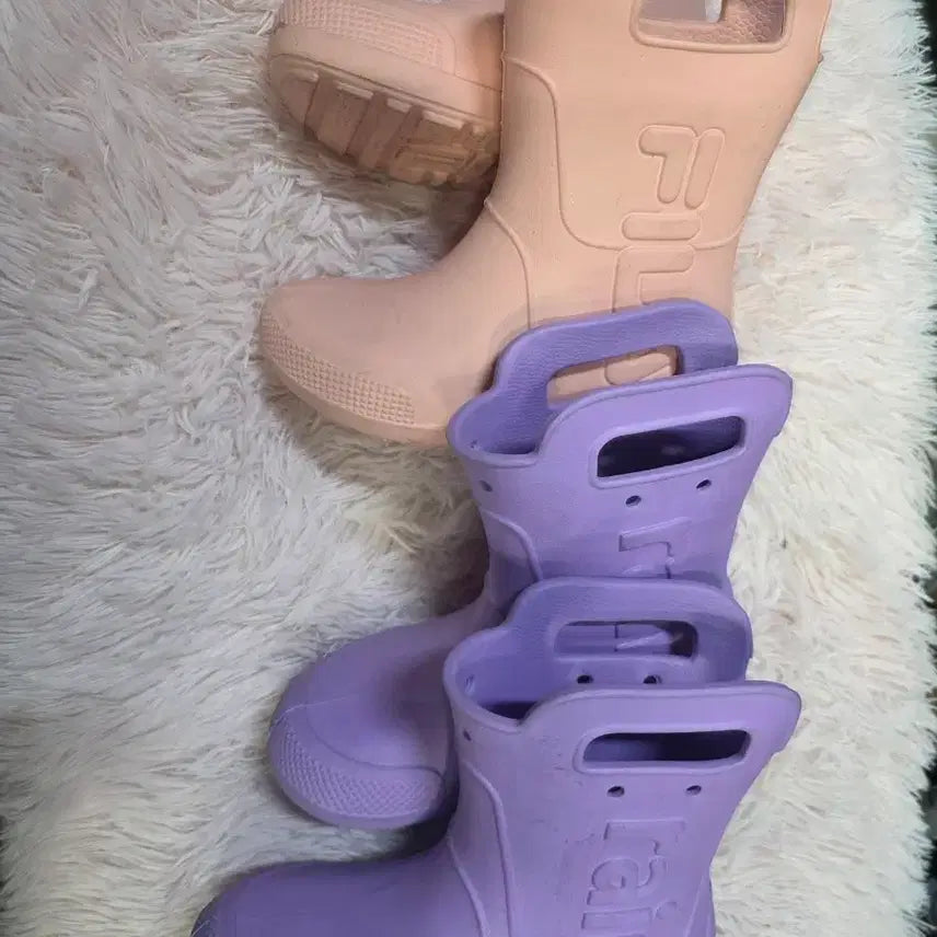 [BUNJANG] Fila Rain Boots (Pink 210mm, Purple 220mm) / 휠라( 핑크210)) 레인 부츠.(.퍼플220 )장화.잏갈.상태좋아요