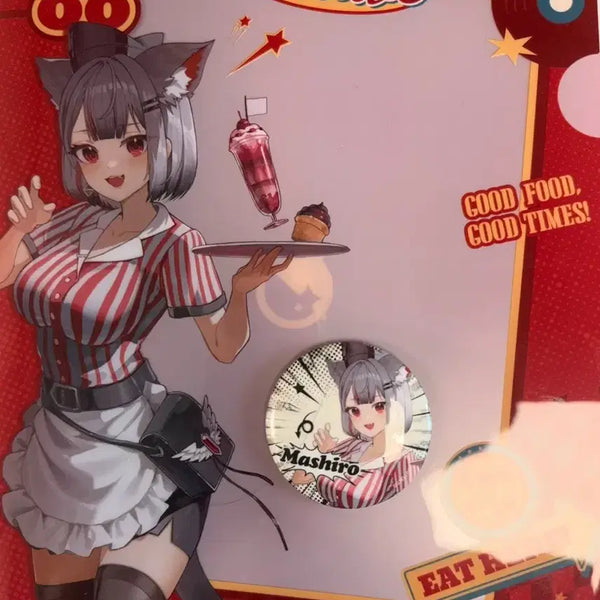 [BUNJANG] Stellive Nenneko Mashiro Pop-up Clear File & Can Badge Set / 스텔라이브 네네코 마시로 팝업 클리어 파일, 캔 뱃지