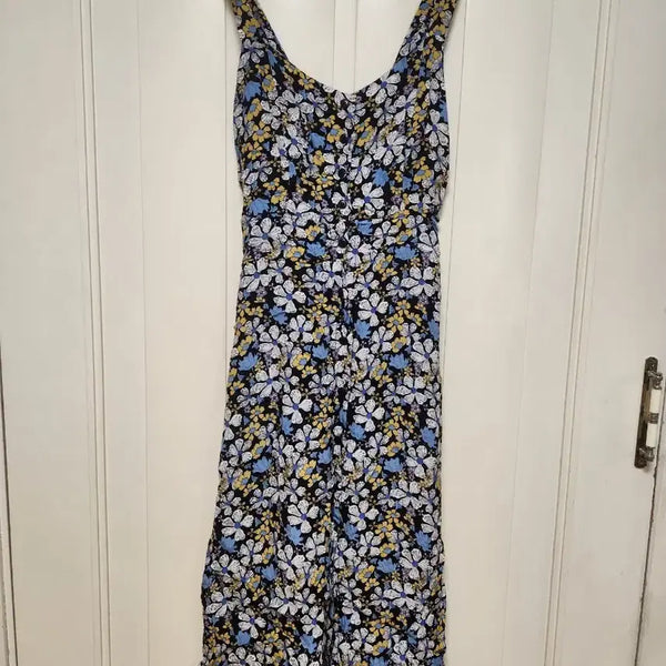 [BUNJANG] Flower Pattern Button Long Dress / 플라워패턴 버튼 롱 원피스