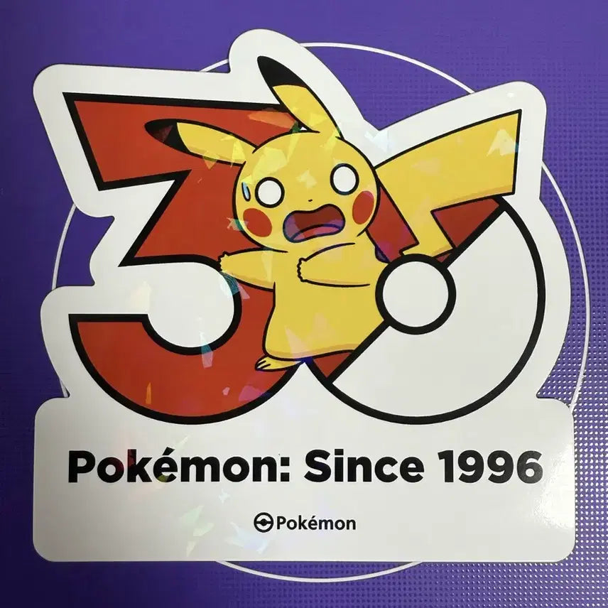 [BUNJANG] Pokemon 30th Anniversary Logo Sticker Set with Dizzy Pikachu (30 pcs) / 포켓몬 30주년 로고 스티커 놀란 피카츄 포함 30장