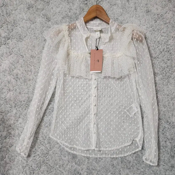 [BUNJANG] Sandra Mansour x H&M Silk Blouse Size 32 / 44C [32] 새상품 Sandra Mansour X 에이치엔엠 블라우스