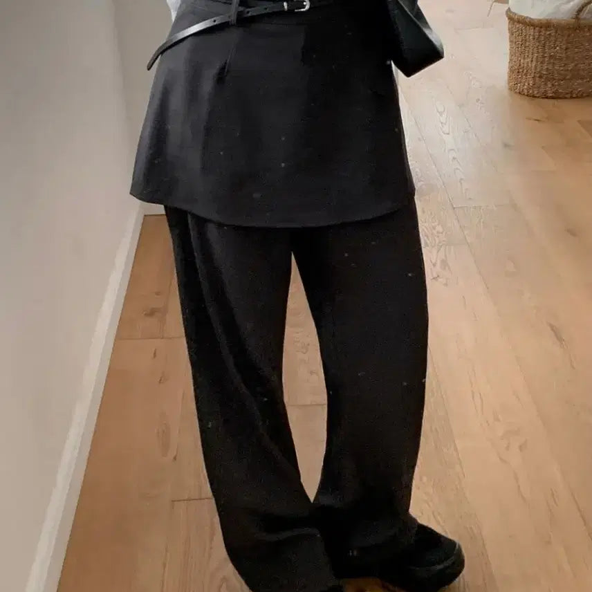 [BUNJANG] French O'B Skirt Pants Slacks Charcoal / 프렌치오브 제작 치마바지 슬랙스팬츠 차콜