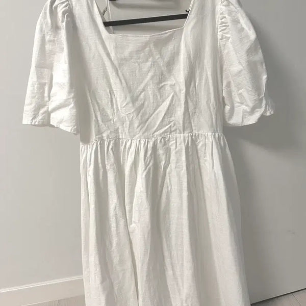 [BUNJANG] Square Neck Puff Sleeve Mini Dress / 스퀘어넥 퍼프소매 원피스