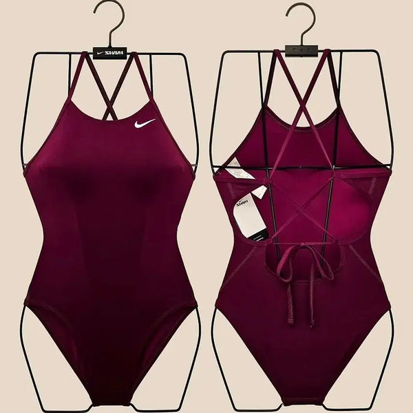 [BUNJANG] Nike Swim Answer Solid Mid Lace-up Tie-back Villain Red 28 / 나이키스윔수영복 앤서 솔리드 미들 레이스업 타이백 빌런레드 버건디 28