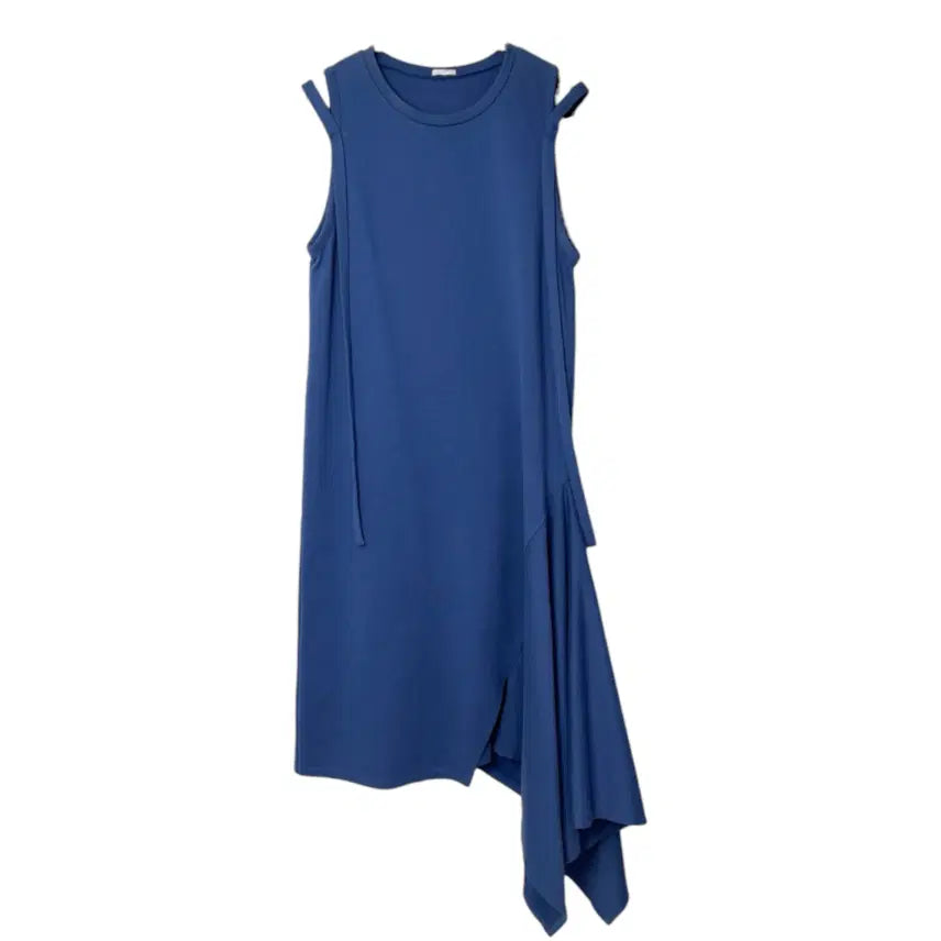 [BUNJANG] Rito Dusty Blue Unbalanced Drape Long Dress Size 36 / 리토 Rito 더스티블루 언밸런스 드레이프 롱 원피스 36