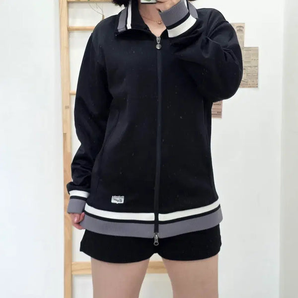 [BUNJANG] Onitsuka Tiger Track Top Zip-Up Jersey Black - Size L / [프립]L/오니츠카타이거 트랙탑 집업 져지 블랙