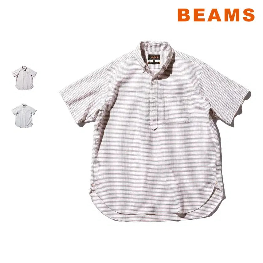 [BUNJANG] Beams Plus Oxford Tattersall Check Pullover Shirt / 빔즈 플러스 옥스포드 타터솔 체크 풀오버 셔츠