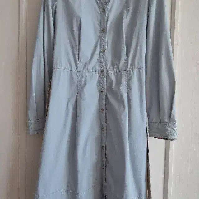 [BUNJANG] Hazzys Sky Blue Shirt Dress / 헤지스 하늘색 셔츠 원피스 85