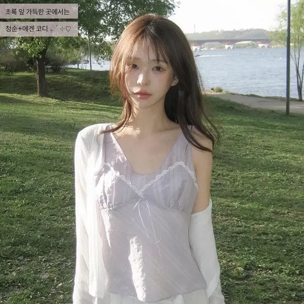 [BUNJANG] Shopperland Layered Camisole Blouse / 쇼퍼랜드 레이어드 나시