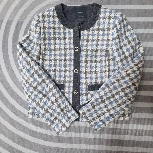 [BUNJANG] ROEM Houndstooth Check Tweed Jacket / 로엠 하운드투스 체크 자켓