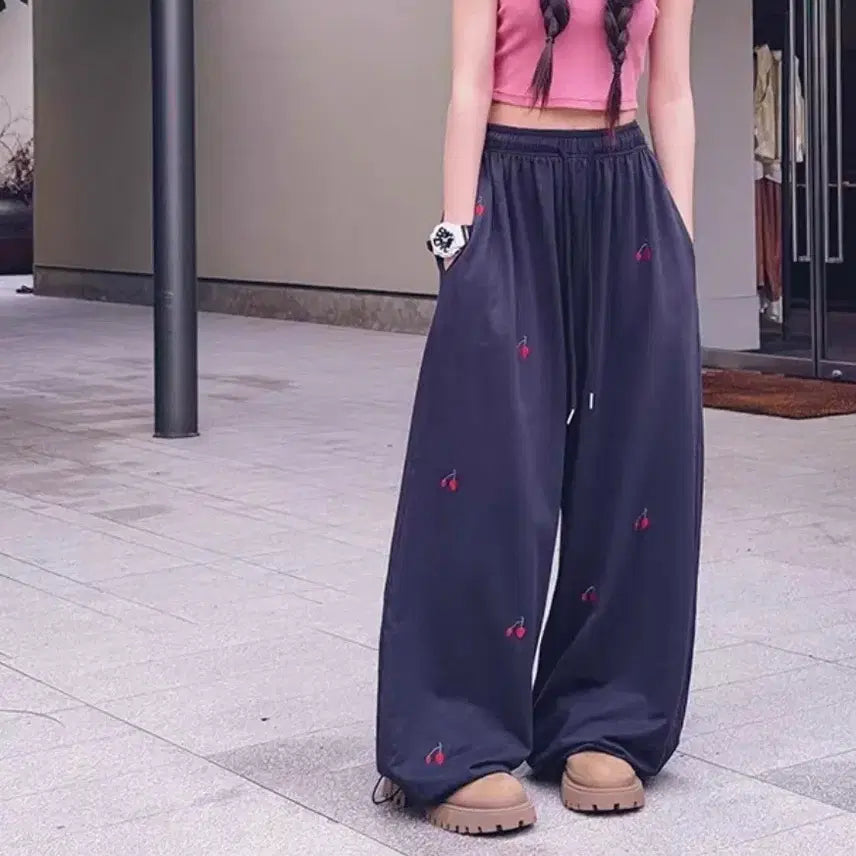 [BUNJANG] Cherry Overfit Wide Pants / 거의새거) 체리 오버핏 와이드 팬츠 바지