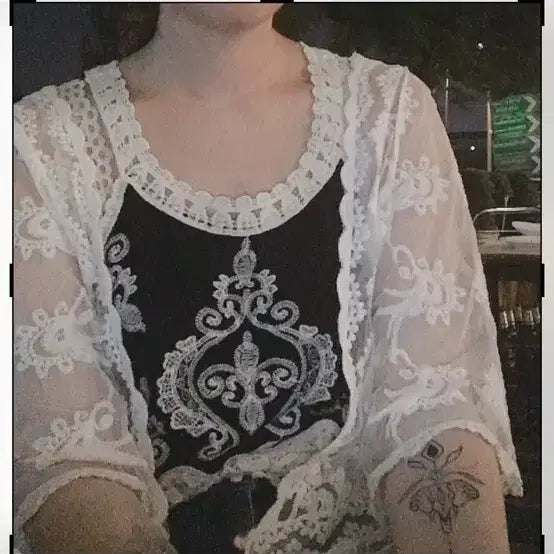 [BUNJANG] Lace Long Robe / 레이스 롱 로브