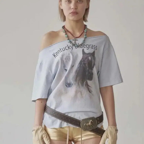 [BUNJANG] Sculptor Sheriff Cut Out Tee Misty Blue / 스컬프터  Sheriff Cut Out Tee  Misty Blue  M