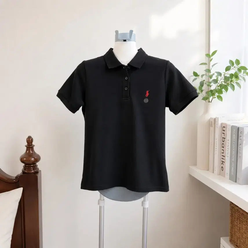 [BUNJANG] Polo Ralph Lauren Women's Black Short Sleeve Polo Shirt - Size S / [새상품]여성 폴로 랄프로렌 PK 반팔 카라티 블랙 S사이즈