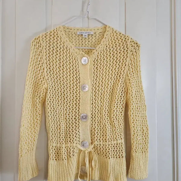 [BUNJANG] Banana Republic Crochet Cardigan Yellow / 바나나 리퍼블릭 크로쉐 가디건
