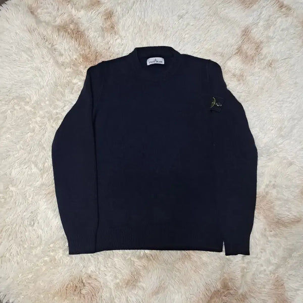 [BUNJANG] Stone Island Lambswool Crewneck Knit Navy S / 새상품급))))스톤아일랜드  램스울 크루넥 니트 ( 네이비 색상)