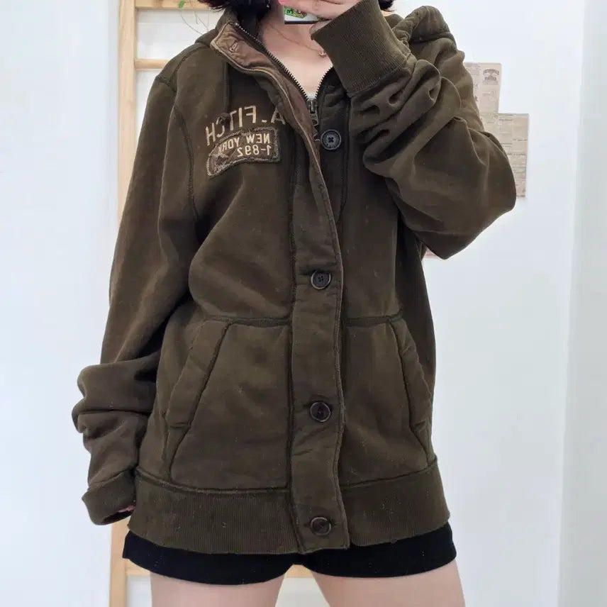 [BUNJANG] Abercrombie Hooded Jacket Olive Brown (Size L) / [프립]L/아베크롬비 후드자켓 카키 올리브브라운
