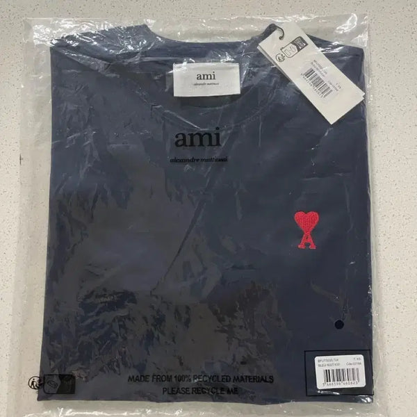 [BUNJANG] AMI Heart Logo Short Sleeve T-Shirt Navy XS / (배송비포함가격) 아미 하트 로고 반팔 네이비 xs