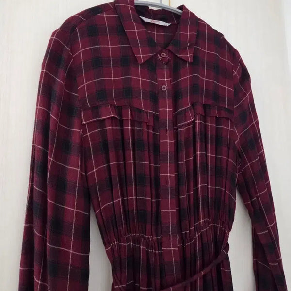 [BUNJANG] 8seconds Check Long Shirt Dress / 에잇세컨즈(8seconds) 체크 롱셔츠