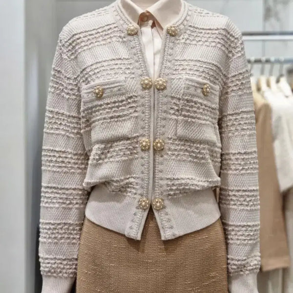 [BUNJANG] Mojo.S.Phine Double Button Tweed Cardigan Black / 모조에스핀 더블버튼 트위드 가디건 66 (블랙)