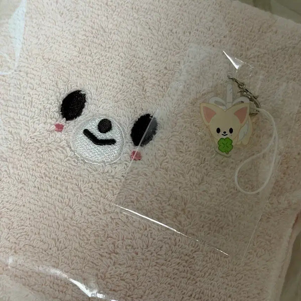 [BUNJANG] Stray Kids Fanmeeting Bokshini Towel + Keyring Bundle Set / 스키즈 팬미팅 막막 폭시니 수건+키링