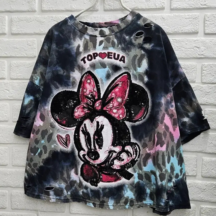[BUNJANG] Minnie Mouse Tie-Dye T-Shirt / A4756  미니마우스 타이 다이 티셔츠
