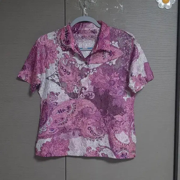 [BUNJANG] Madame T-Shirt Pleats Short Sleeve / 마담포라플리츠느낌반팔