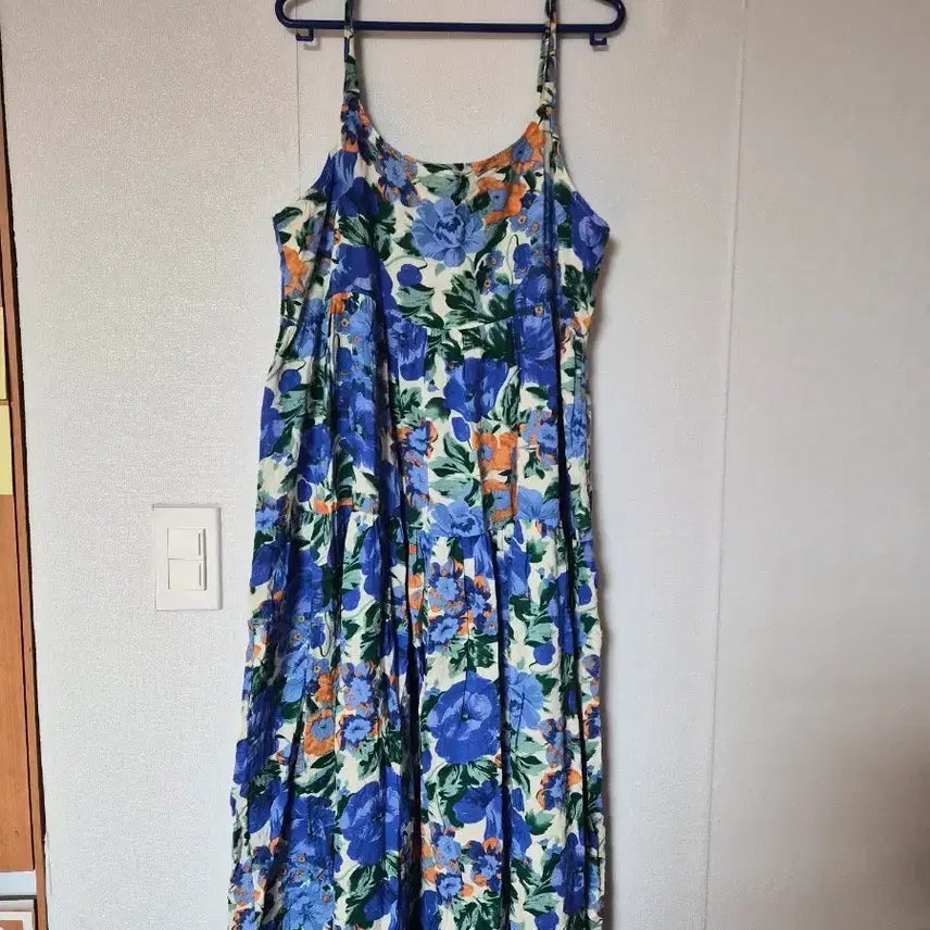 [BUNJANG] Floral Sleeveless Maxi Dress / 꽃무늬  민소매 원피스