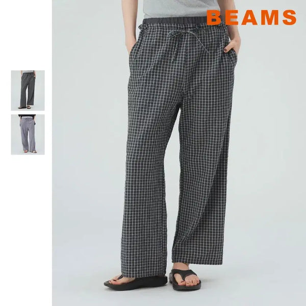 [BUNJANG] BEAMS HEART Double Waist Check Pants / 빔즈 하트 더블웨스트 체크 팬츠 26SS