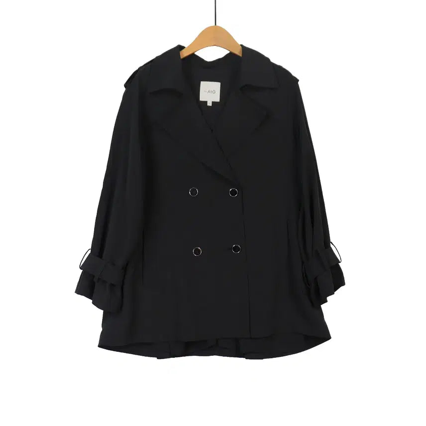 [BUNJANG] the AtG Black Double Trench Jacket (Size 55) / the AtG 트렌치 자켓 55 블랙 더블 자켓 간절기