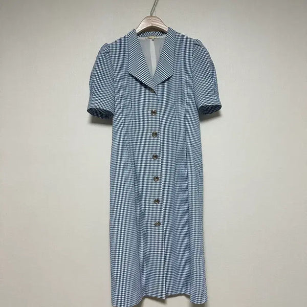 [BUNJANG] Maje Seersucker Check Pintuck Dress / 마쥬 시어서커 체크 핀턱 원피스