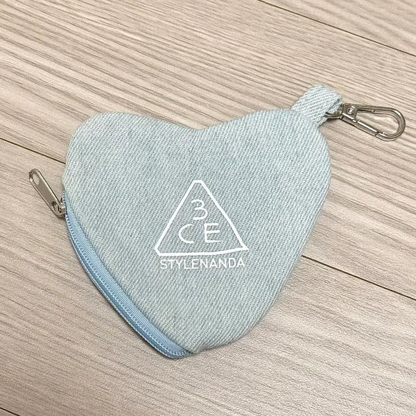 [BUNJANG] 3CE Denim Heart Pouch / 3CE 데님 하트 파우치