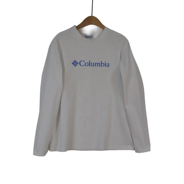 [BUNJANG] Columbia Logo Long Sleeve T-Shirt White / Columbia 로고 긴팔 티셔츠 M 화이트 기능성 아웃도어