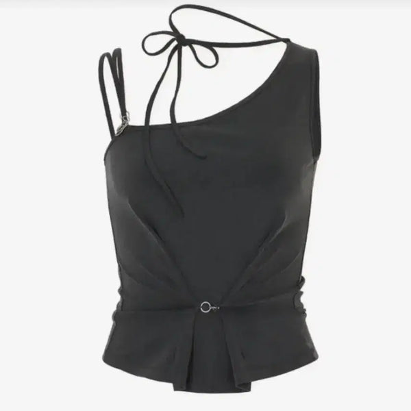 [BUNJANG] Pain Or Pleasure Ruby Hook Top Charcoal S / 페인오어플레져 루비 후크 탑 차콜 RUBY HOOK TOP s