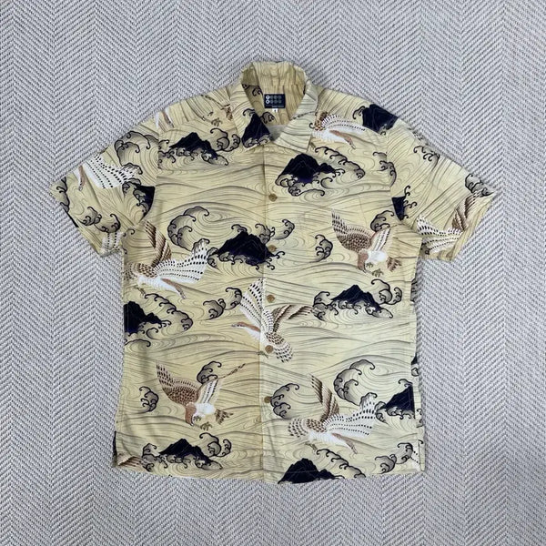 [BUNJANG] Takeo Kikuchi Eagle Pattern Hawaiian Short Sleeve Shirt / 타케오 키쿠치 독수리 패턴 하와이안 반팔 셔츠 4