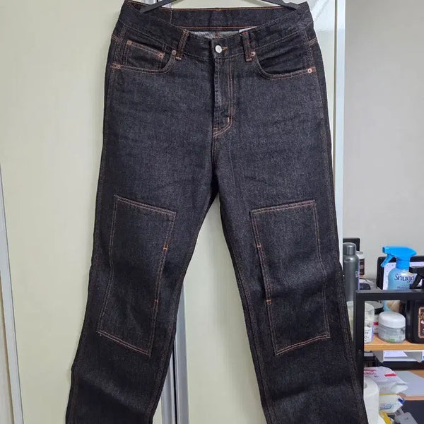 [BUNJANG] VDR Double Knee Black Denim Pants / VDR 비디알 더블니 블랙 데님팬츠