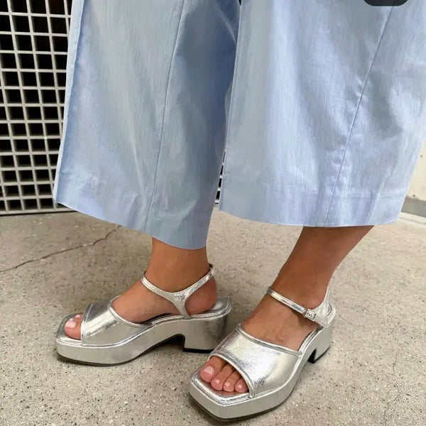 [BUNJANG] Dragonblues Power Platform Sandals Silver / 드래곤블루스 파워플랫폼 샌들 실버