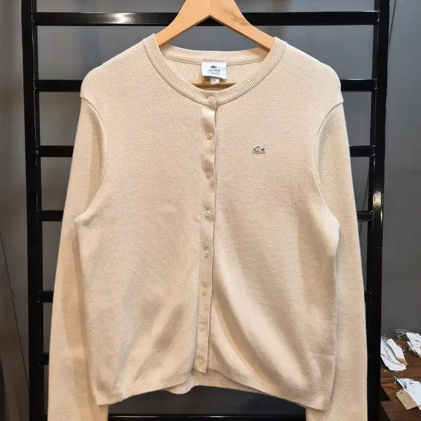 [BUNJANG] Lacoste Live Cream Cotton Cardigan / [S] 라코스테 라이브 LACOSTE LIVE 크림 코튼 가디건 5.9