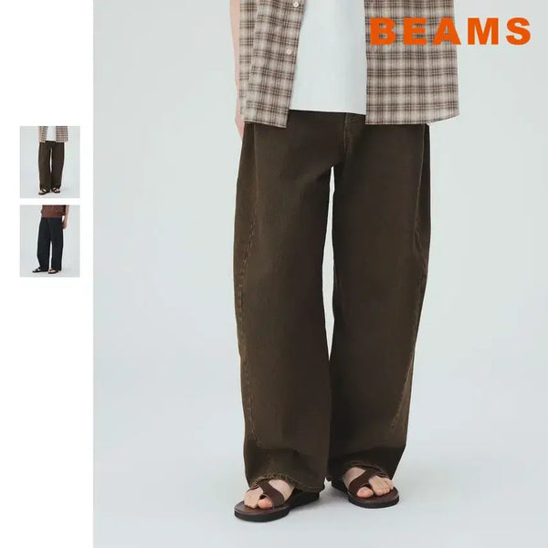 [BUNJANG] BEAMS HEART Curved Wide Straight Denim Pants / 빔즈 하트 커브 와이드 스트레이트 데님 팬츠