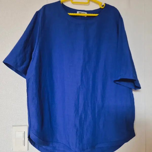 [BUNJANG] Round Neck Short Sleeve Loose Fit T-Shirt Navy / 라운드넥 반팔 루즈핏 티셔츠 남색
