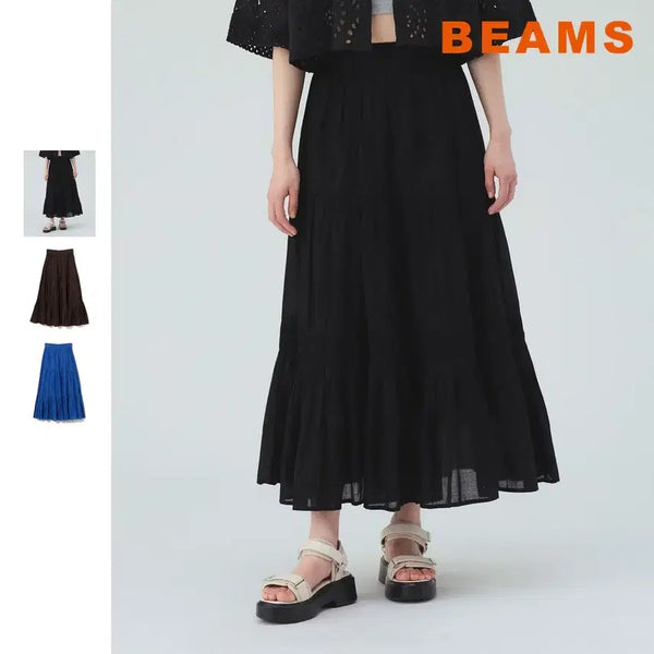[BUNJANG] BEAMS HEART India Pleated Flare Skirt / 빔즈 하트 인디아 플리츠 플레어 스커트