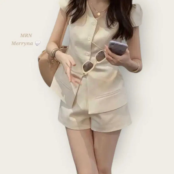 [BUNJANG] MERRYNA Women's Suit Jacket Slit Pants Set / 정장 자켓 트임 팬츠 세트
