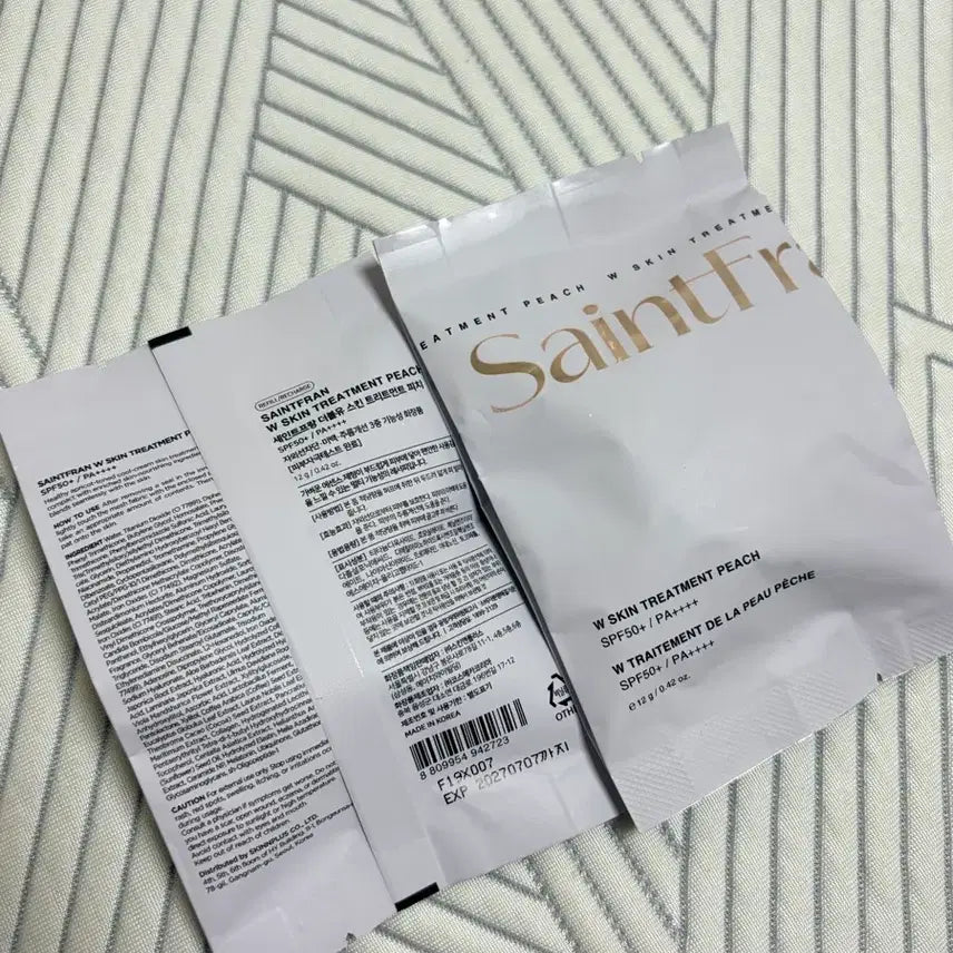 [BUNJANG] Saint Franc Double U Skin Treatment Peach Cushion Refill (2 pcs) / 세인트프랑 더블유 스킨 트리트먼트 피치 쿠션 리필 2개