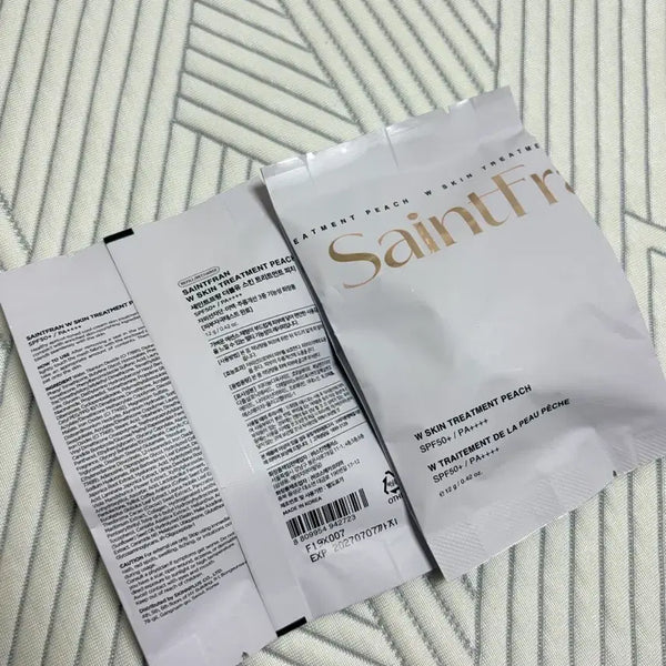 [BUNJANG] Saint Franc Double U Skin Treatment Peach Cushion Refill (2 pcs) / 세인트프랑 더블유 스킨 트리트먼트 피치 쿠션 리필 2개