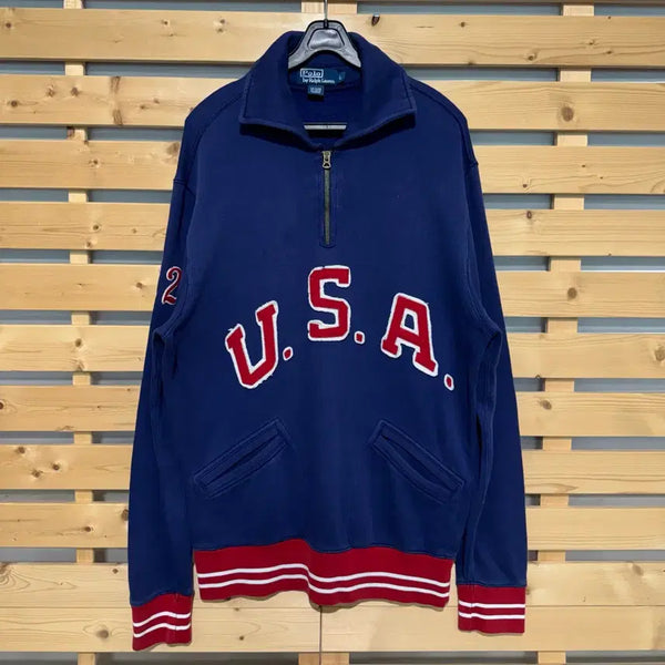 [BUNJANG] Polo USA Half-Zip Sweatshirt L / 폴로 USA 반집업